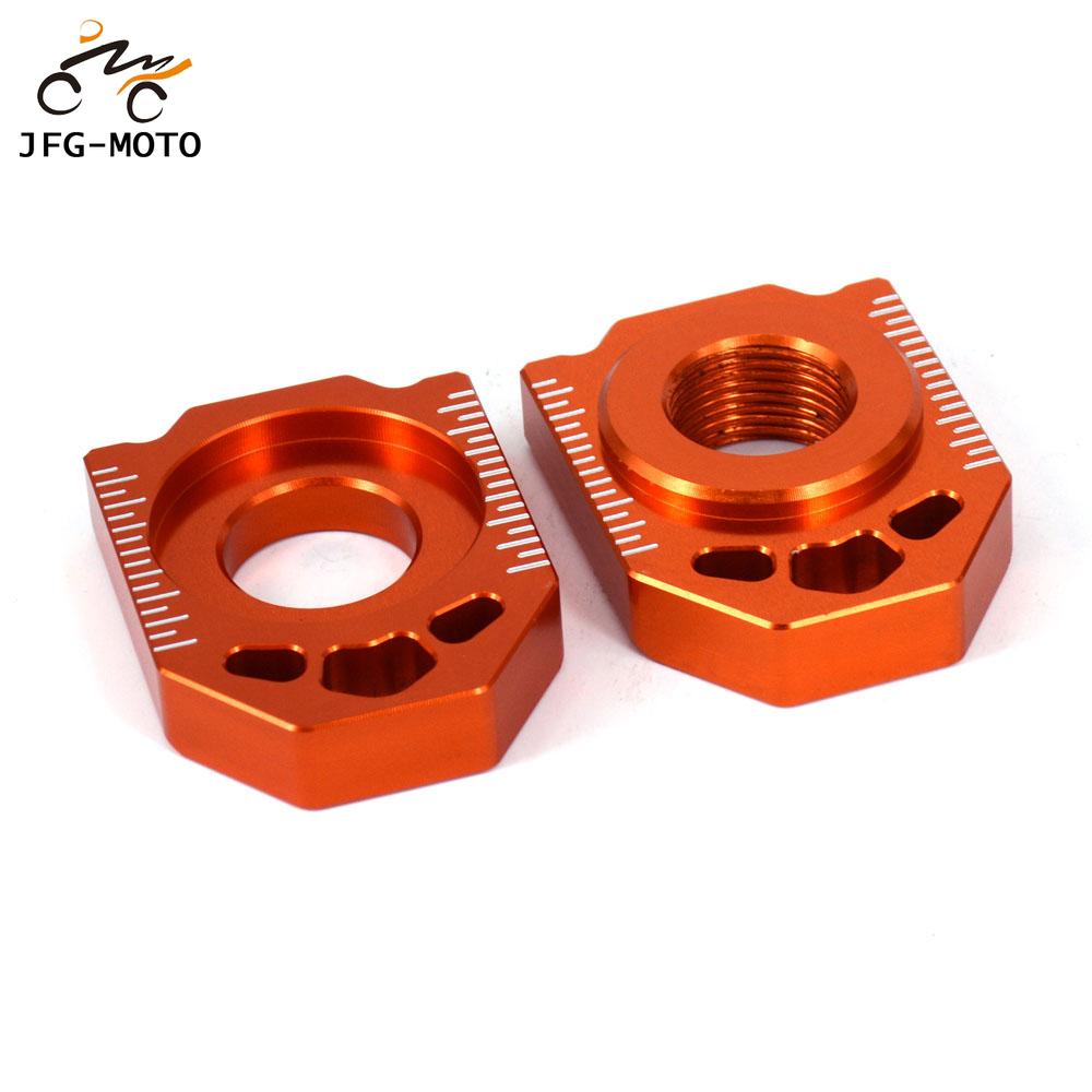 Moottoripyörä alumiini cnc takaketjun säätöakselin lohkot ktm sx sxf xc xcf exc excf xcw xcfw 125 200 250 300 350 400 450 530