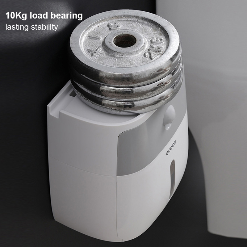 Ecoco Double-layer Tissue Storage Box Waterproof Wall-mounted Toilet Paper Canister Holder for Living Room Bathroom Kitchen #3