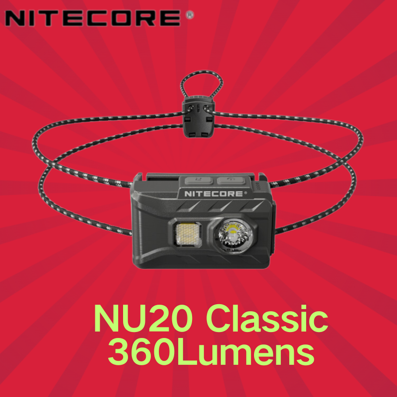 NITECORE NU20 Classic 360Lumens LED NiteLab UHE LED USB-C Rechargeable Ultra Lightweight Headlight