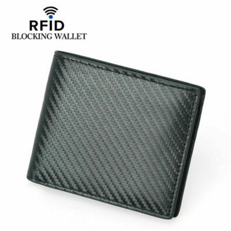 Billetera de fibra de carbono para hombre con tarjetero de bloqueo RFID para para él