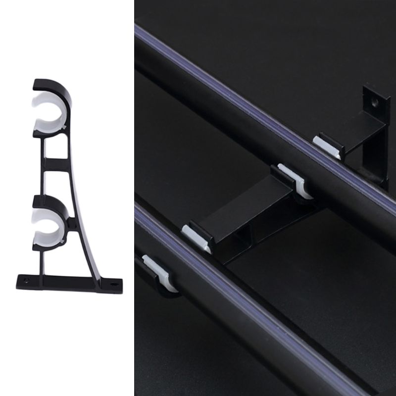 2 teile/satz Doppel Vorhang Stange Klammern Installation Haken Aufhänger Supporter Decke Montiert Fenster Hardware Halter Home Decor