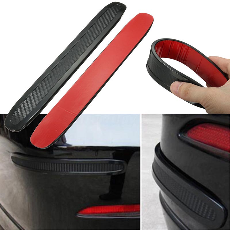 2Pcs Universal Car Bumper Protector Corner Anti-rub Scratch Guard Strip Rubber And