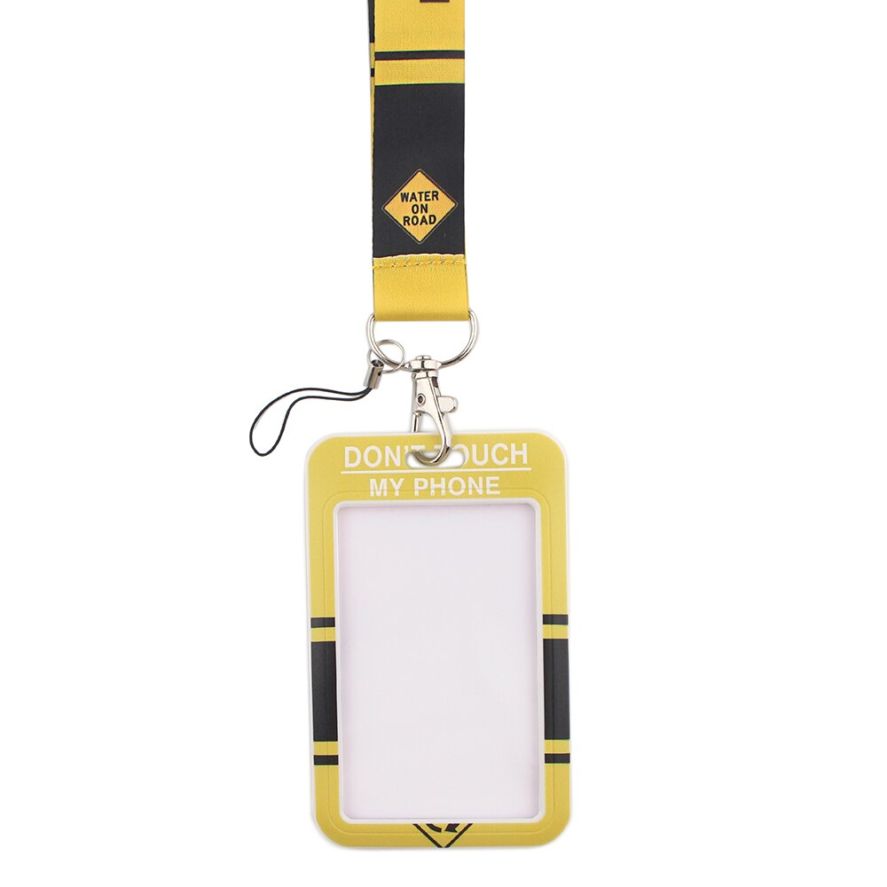 LX535 Danger Warning Signs Phone Straps Lanyards Id Badge Holder For Student Card Cover Business Card With Lanyard Rope