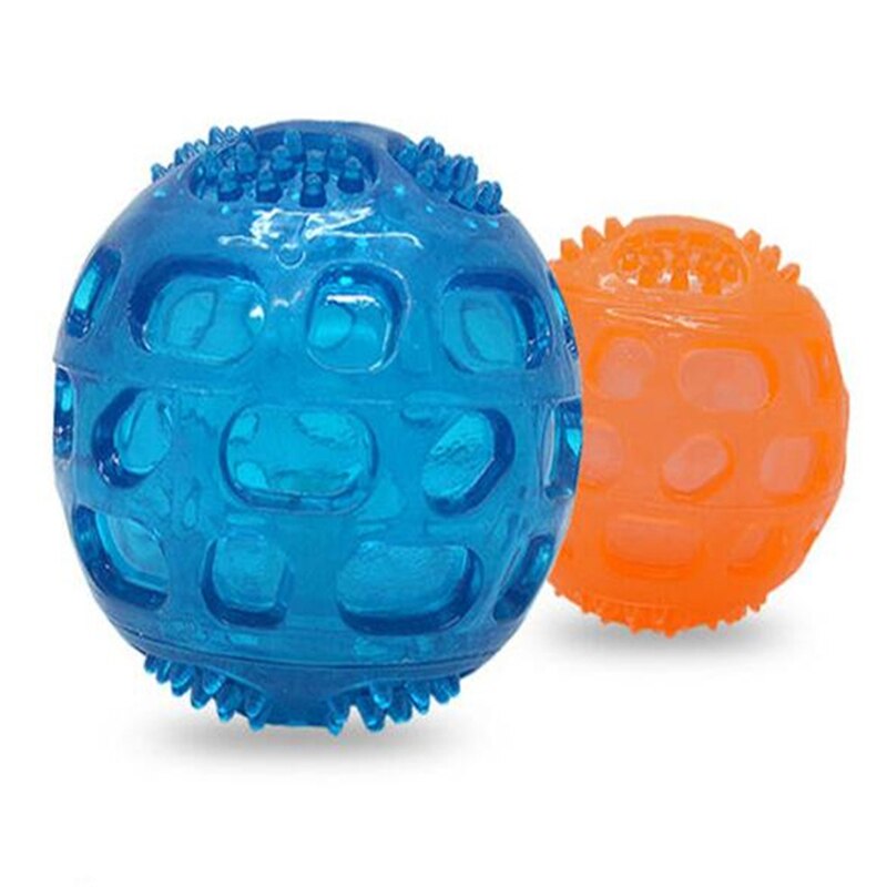 Perro gato cachorro juguetes que suenan lunares juguete bolas de Limpieza de dientes pelotas para jugar Pet dientes masticar juguete del animal doméstico de accesorios