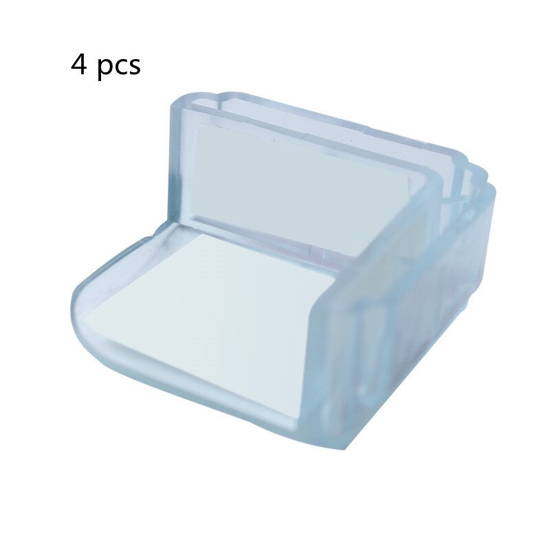 Baby L-Vormige Haakse Anti-Collision Hoekbescherming Veiligheid Siliconen Beschermhoes Transparante Verbreding Verdikte Tafel: 4 pcs
