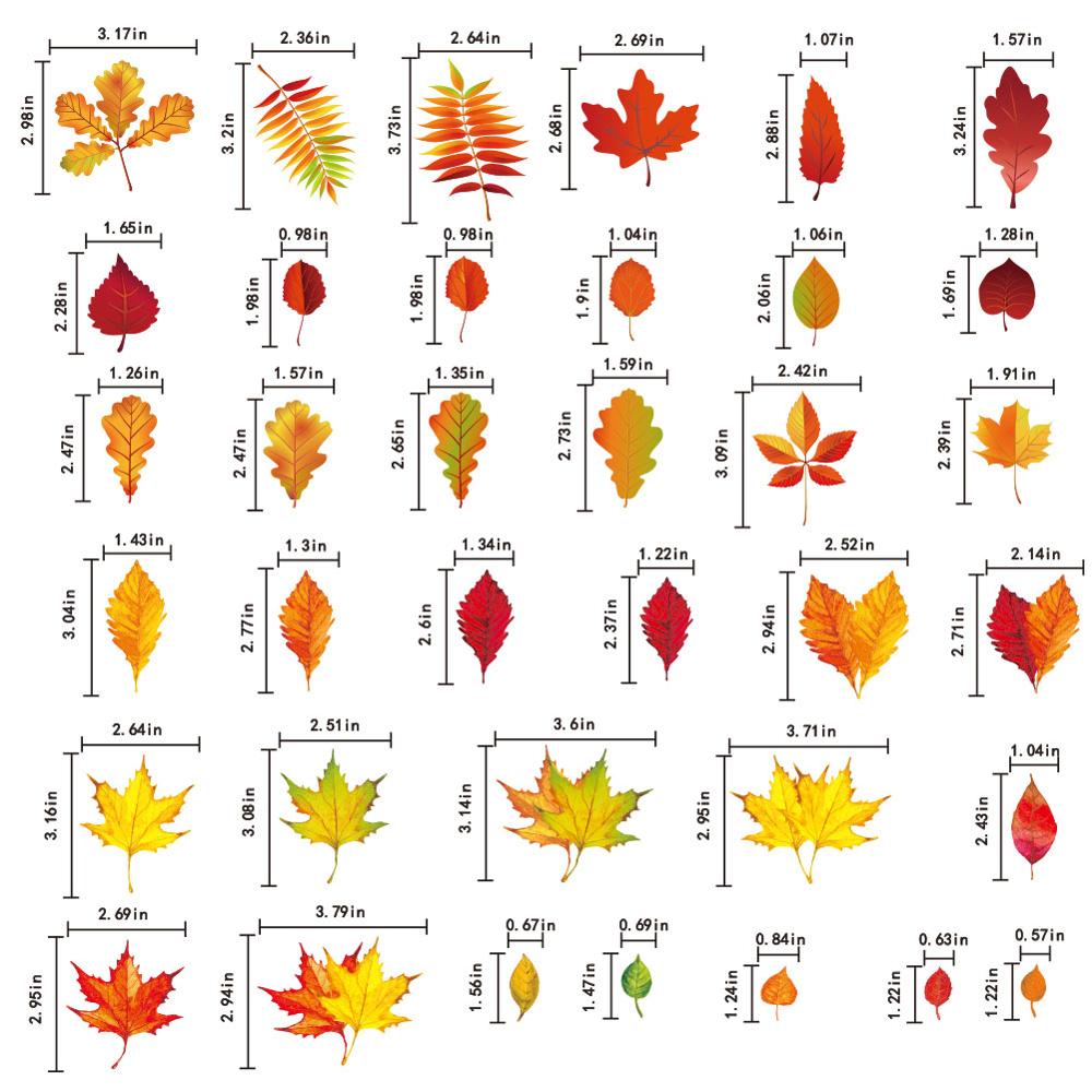 8 sheet fall Leaves Window Clings - Thanksgiving Maple Decorations Autumn Sticker Decals Party Decor Ornaments Fast