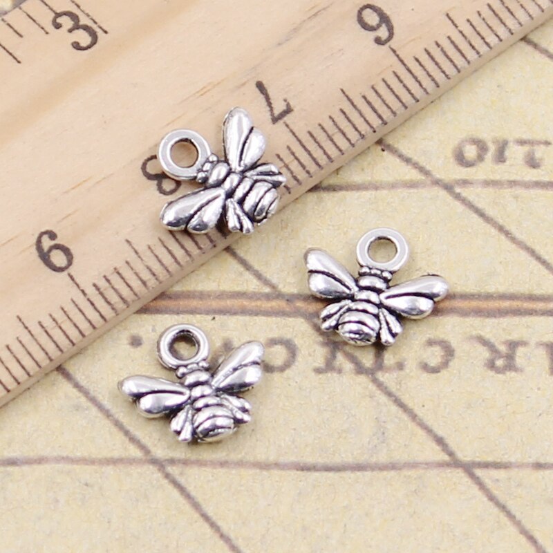 30pcs Charms bee 10x11mm Tibetaans Verzilverd Hangers Antieke Sieraden Maken DIY Handgemaakte Craft: Antique Silver Plated