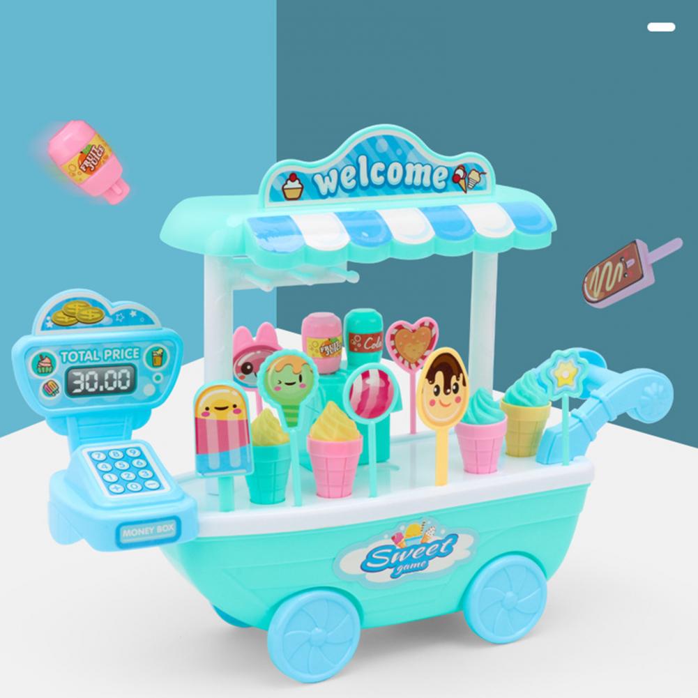 Lollipop Trolley Detailed Durable Plastic Kids Simulational Candy Shop for Home Interactive Game