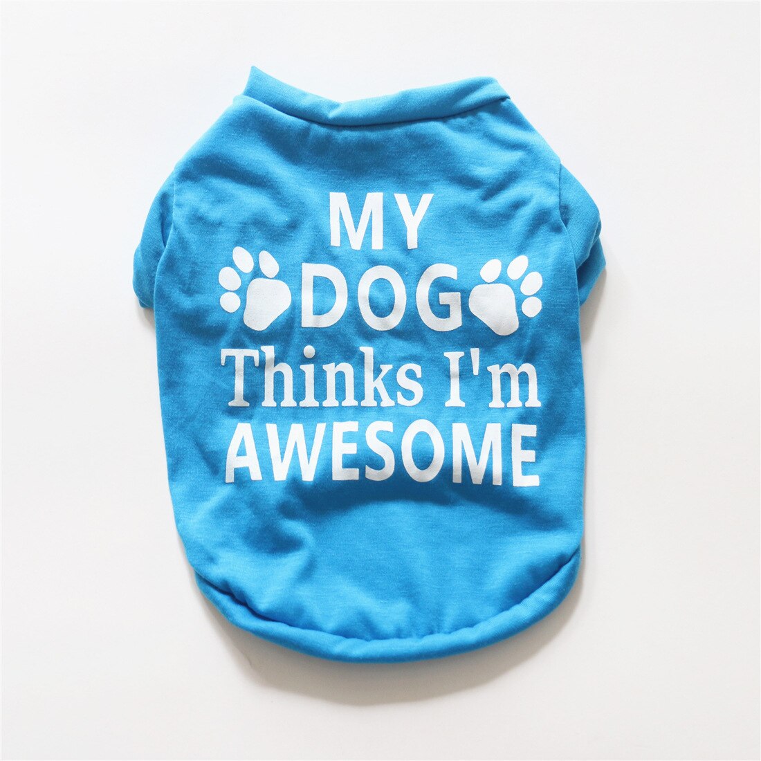 Billiga små hundkläder sommar vår vit och blå stil husdjur hund katt skjorta söt yorkshire terrier xs-l t-shirt andas husdjur: Blå / Xs