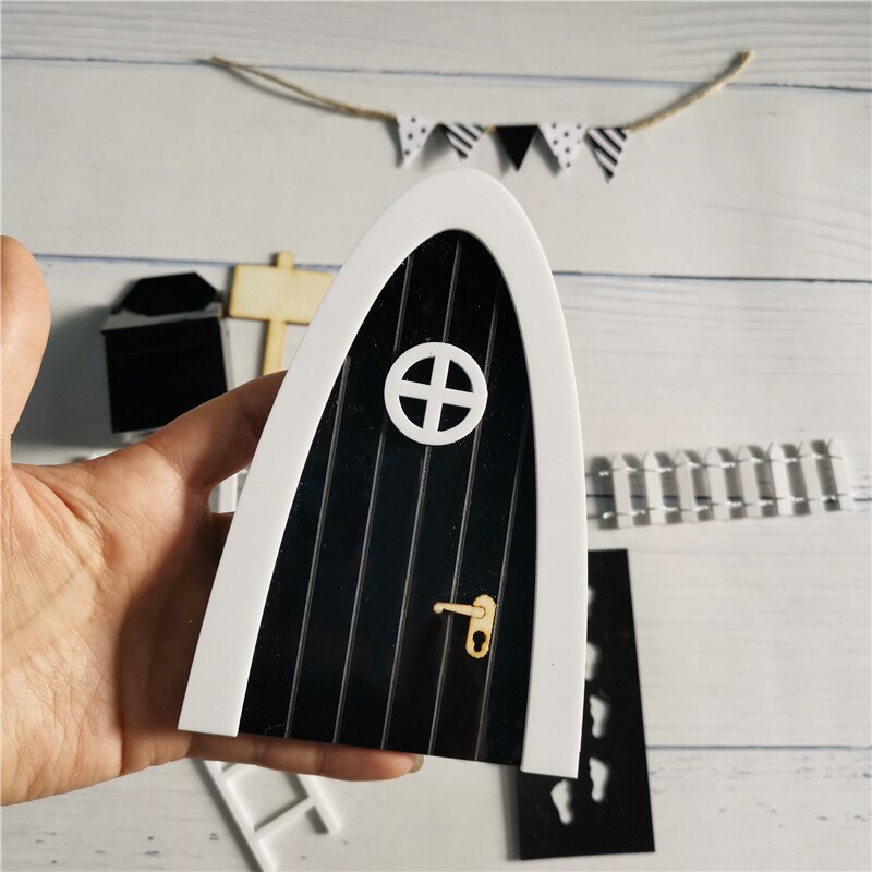 Handgemaakte rode boogfeeëndeur, geweldig voor kinderen, miniatuur kerst elf, tandenfeeëndeurset, stofwelkomstmat, voetenprinter