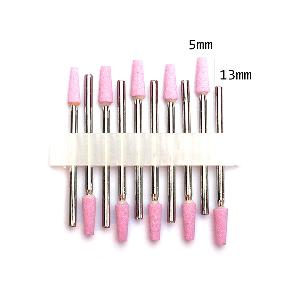 10pc Nail Drill Bits Set Ceramic Stone Manicure Drills Milling Cutters Cuticle Remover Files Electric Burr Tools: Clear
