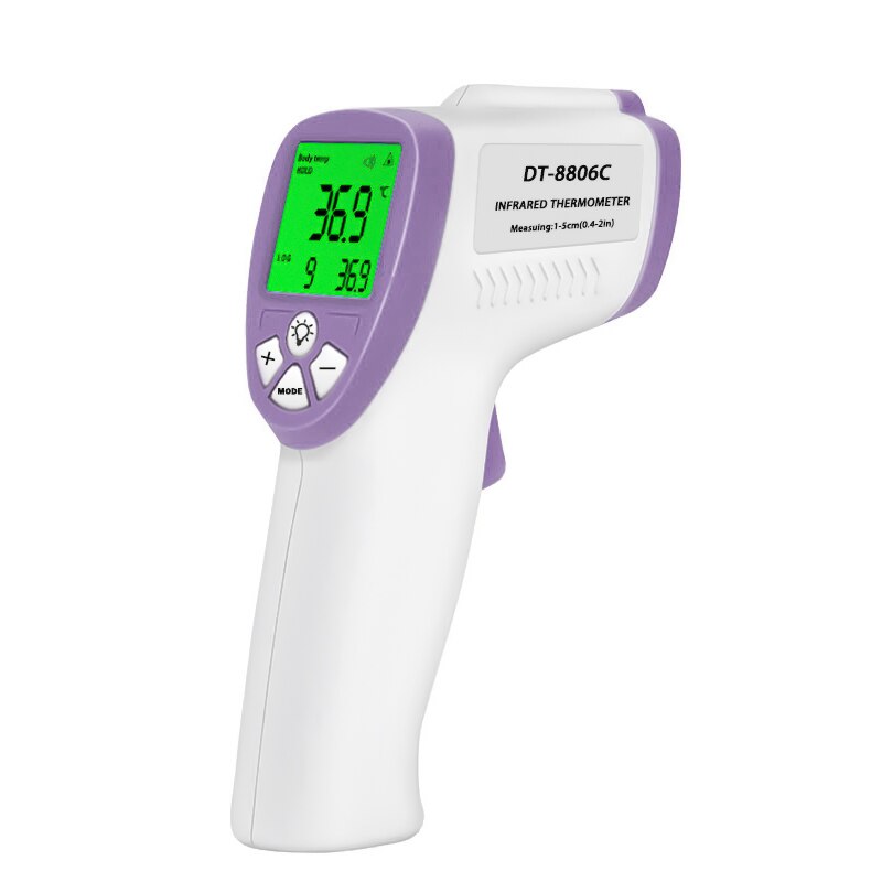 Baby voksen digital termometer pande krop infrarød termometer pistol berøringsfri temperatur måling enhed: Lilla