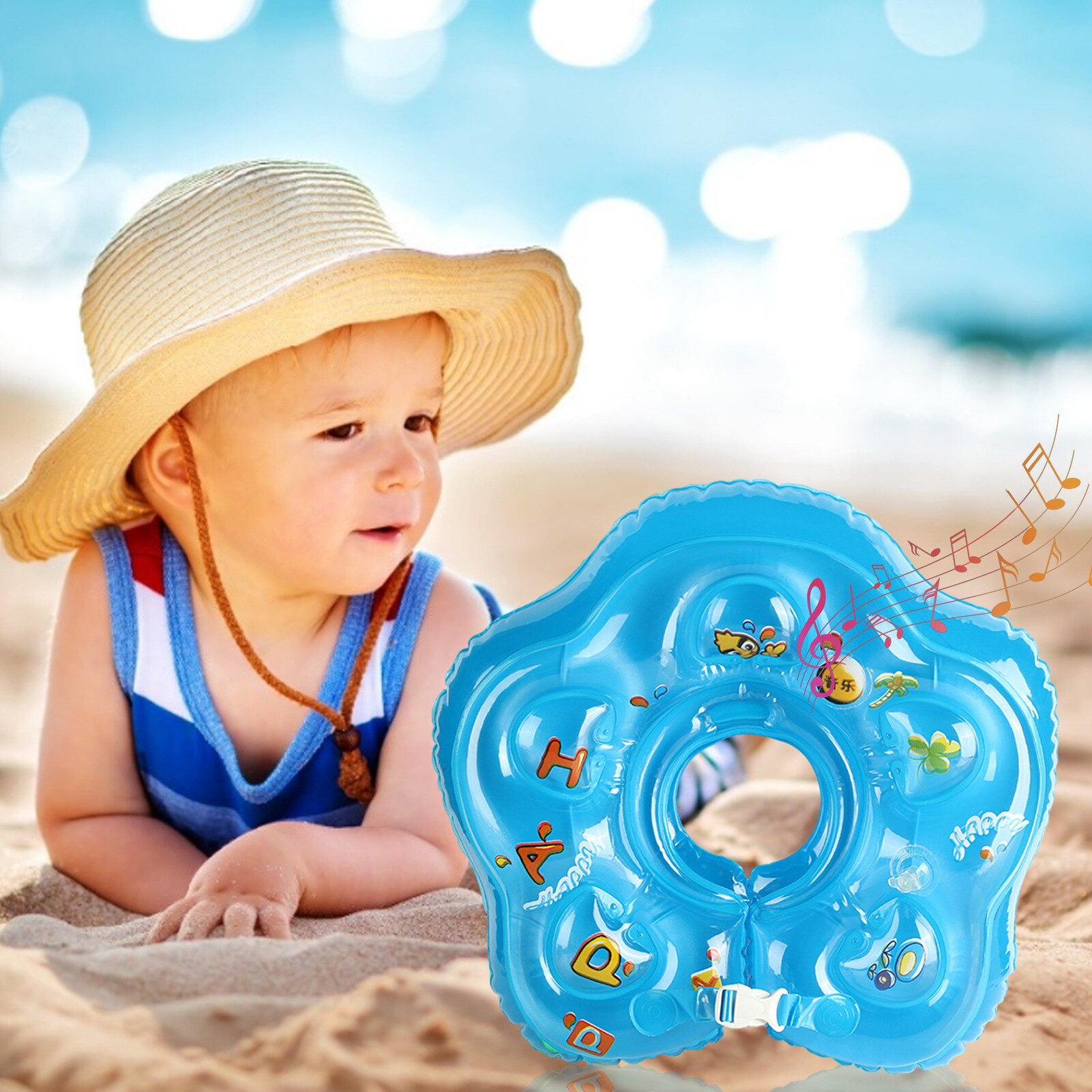 Inflatable Swimming Baby Accessories Neck Ring Float Soft Bathtub Ring Toy For Toddler Float Circle