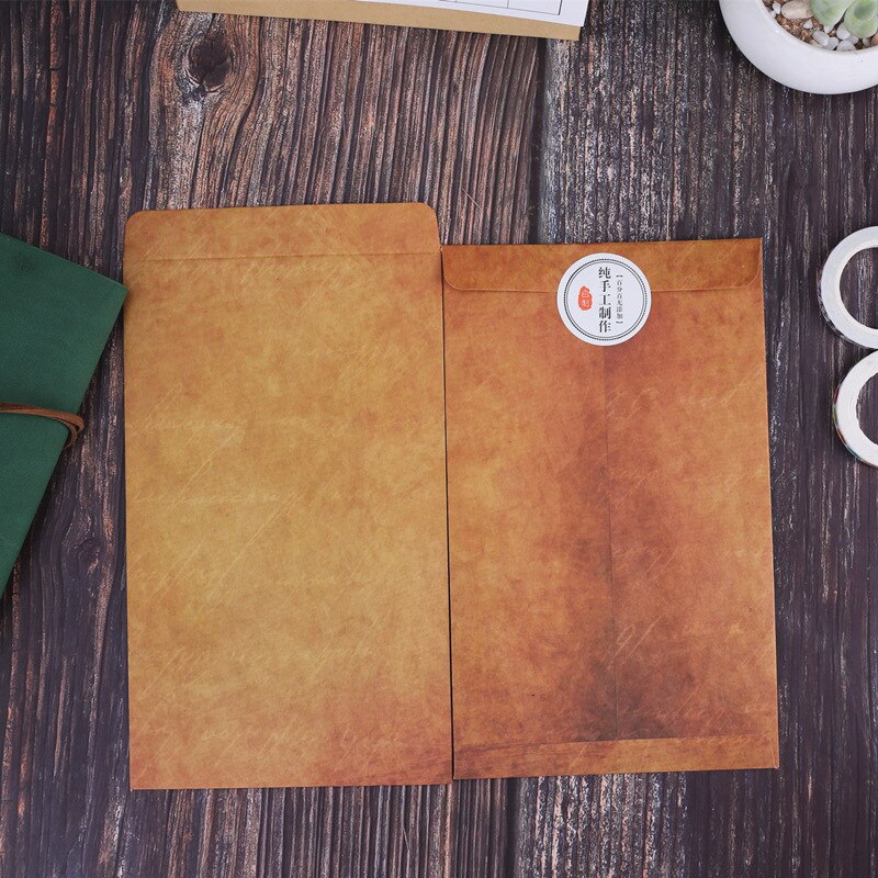 10pcs/lot Thickened retro printed kraft envelope packaging bag No. 5 envelope of business envelope Envelope: English