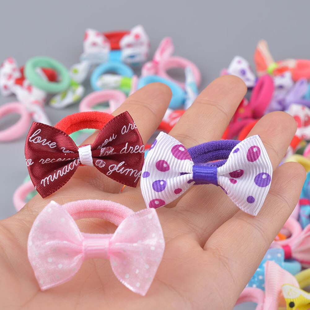 6 Elastici Per Capelli Bambina Con Fiocco E Orecchie Da Coniglio – Scrunchie Colorati