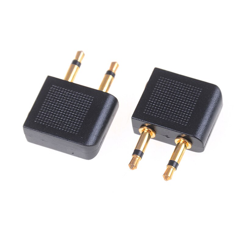 5Pcs 3.5mm pro airline airplane golden plated headphone jack plug adapter