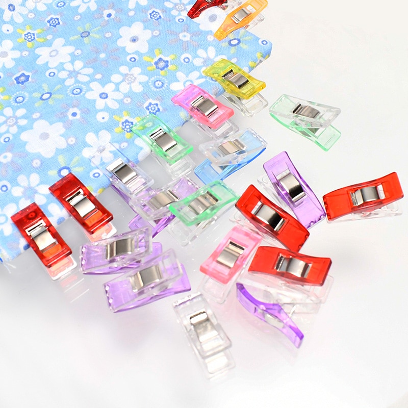 50 pcs Plastic Patchwork Sewing Clips Fabric Quilting Binding Clips Holder Sewing Accessory Garment Clip