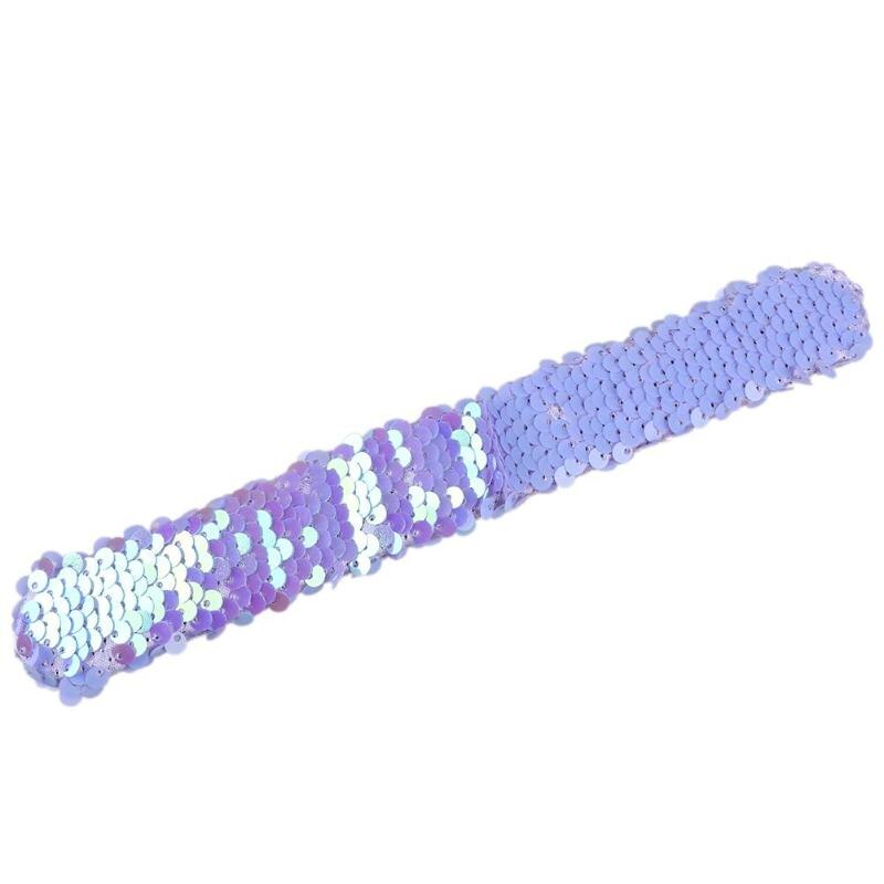 Brillante di Modo 8 Colore Paillettes Braccialetti Slap Glitter Wristband Fascia Dei Capelli Della Fascia per le Ragazze Bomboniere e Ricordini Regalo: Purple B