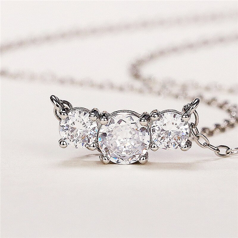 Huitan Tijdloze Stijl Vrouwen Ketting Eenvoudige Stijlvolle Hanger Shiny Zirconia Ketting Voor Party Verklaring Sieraden: XL435