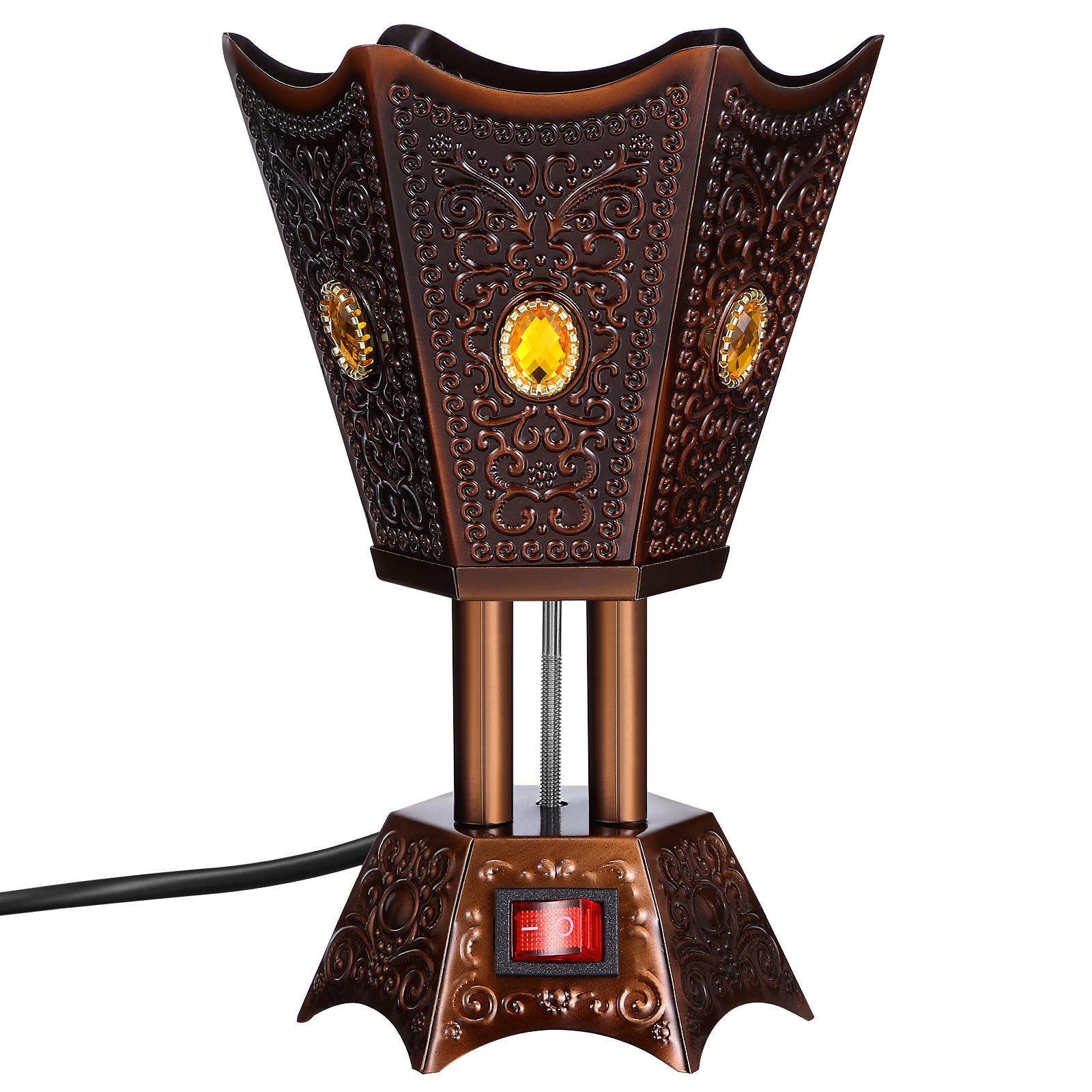 Elektrische wierook retro huishoudelijke elektrische wierookbrander wierookvat ijzeren bakhoor nament led in timer therapie huishoudelijk