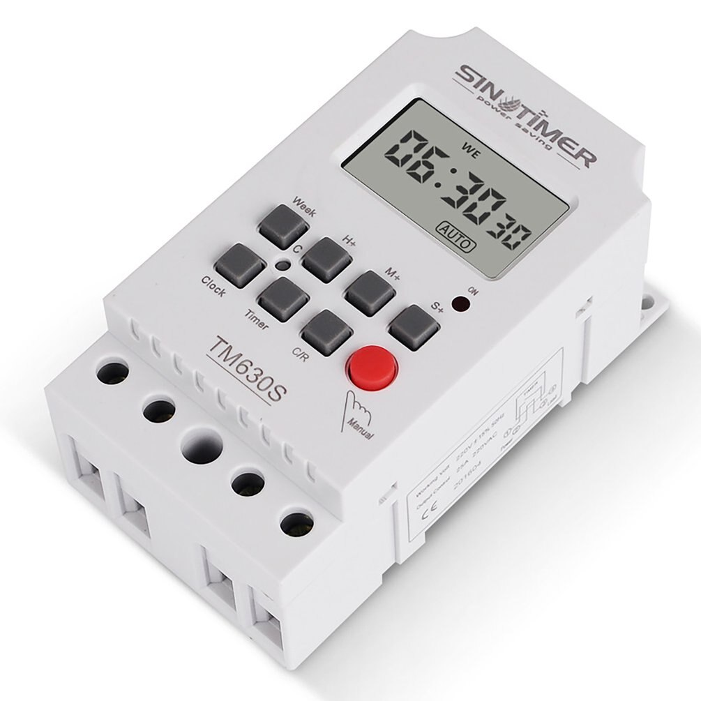 SINOTIMER TM630S Weekly Digital Electronic Timer Auto-Off/On Timer Switch 7 Days Programmable Electrical Equipment Timing Device