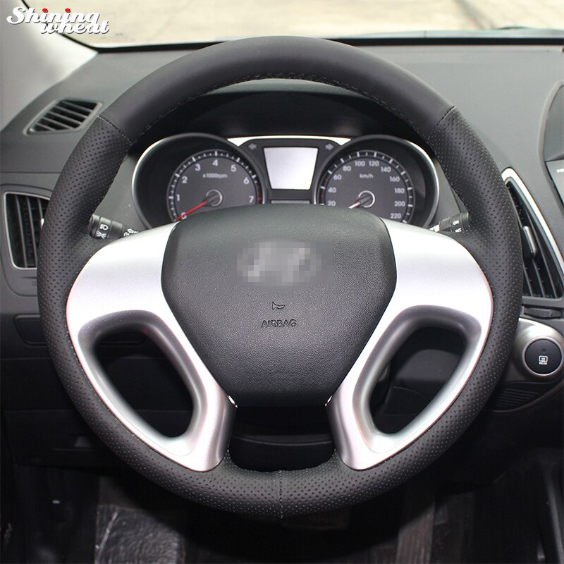 Håndsying av sortere kunstskinn rattdeksler til hyundai  ix35