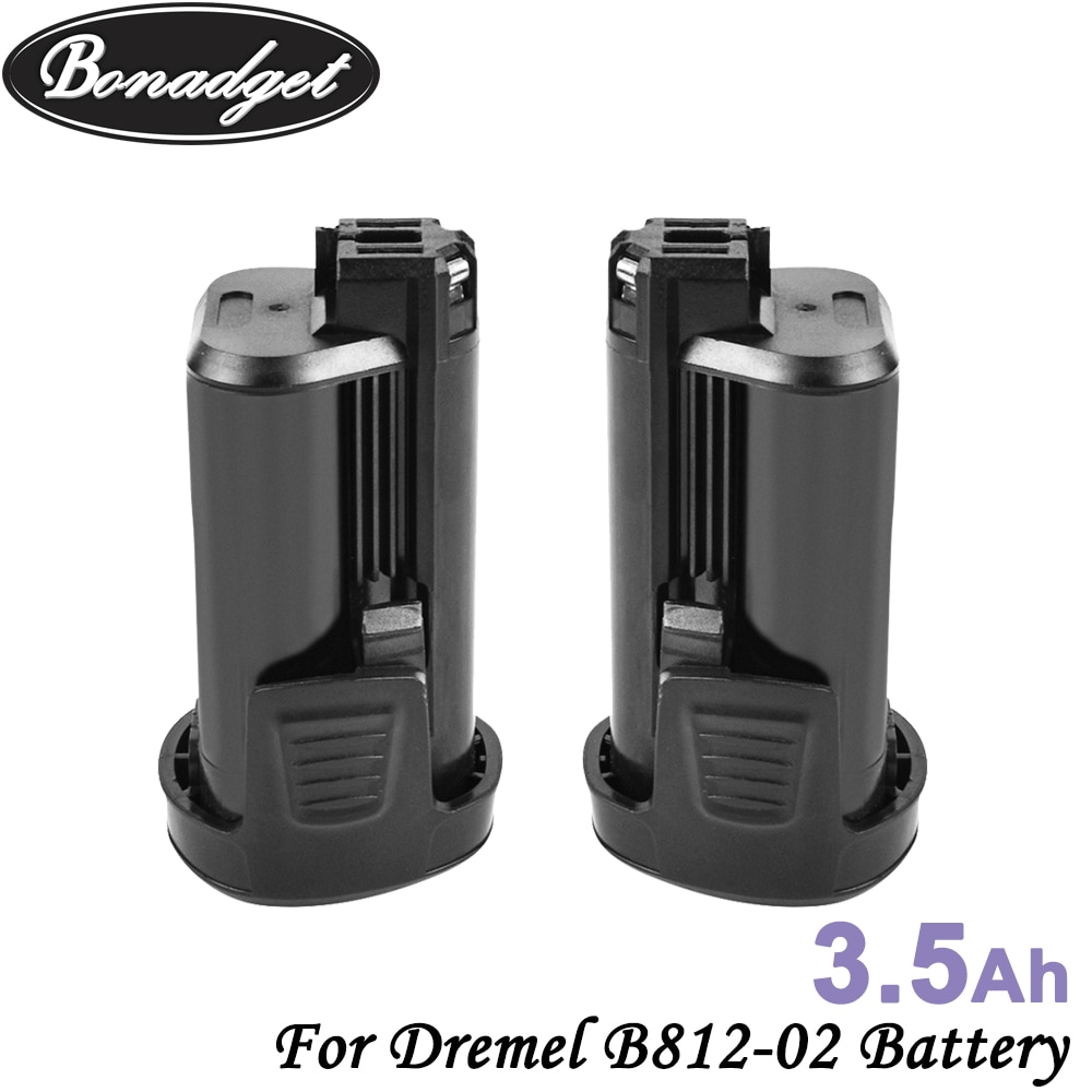 Bonadget 12V 3500mAh Li-ion Rechargeable Battery For Dremel B812-02 8200 8300 B812-01 Replacement Hand Drill Power Tools Battery: 2 PACK