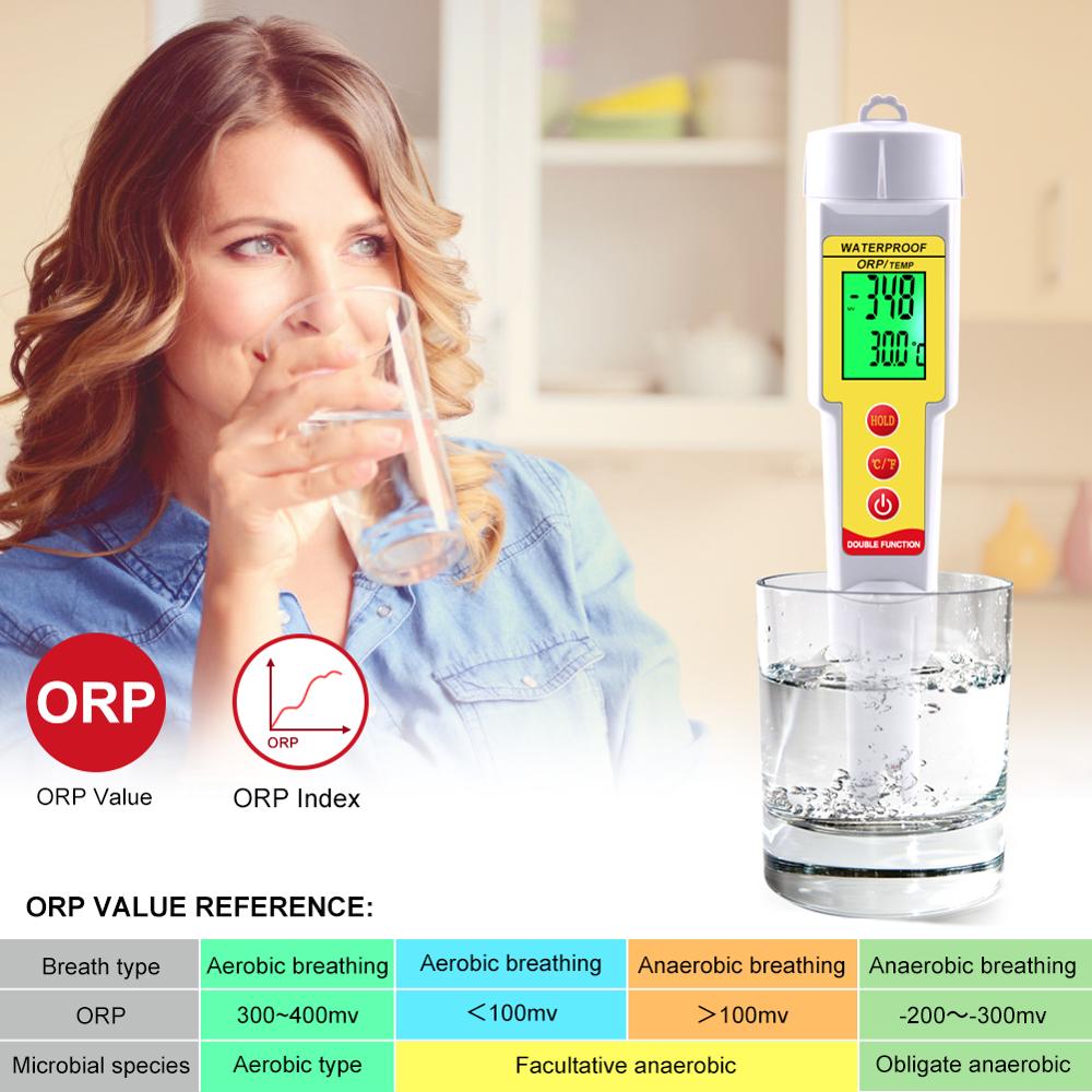 yieryi orp-619 ORP/TEMP Meter Backlit Display Drinking Water Analysis Device Portable Oxidation Reduction Analyzer