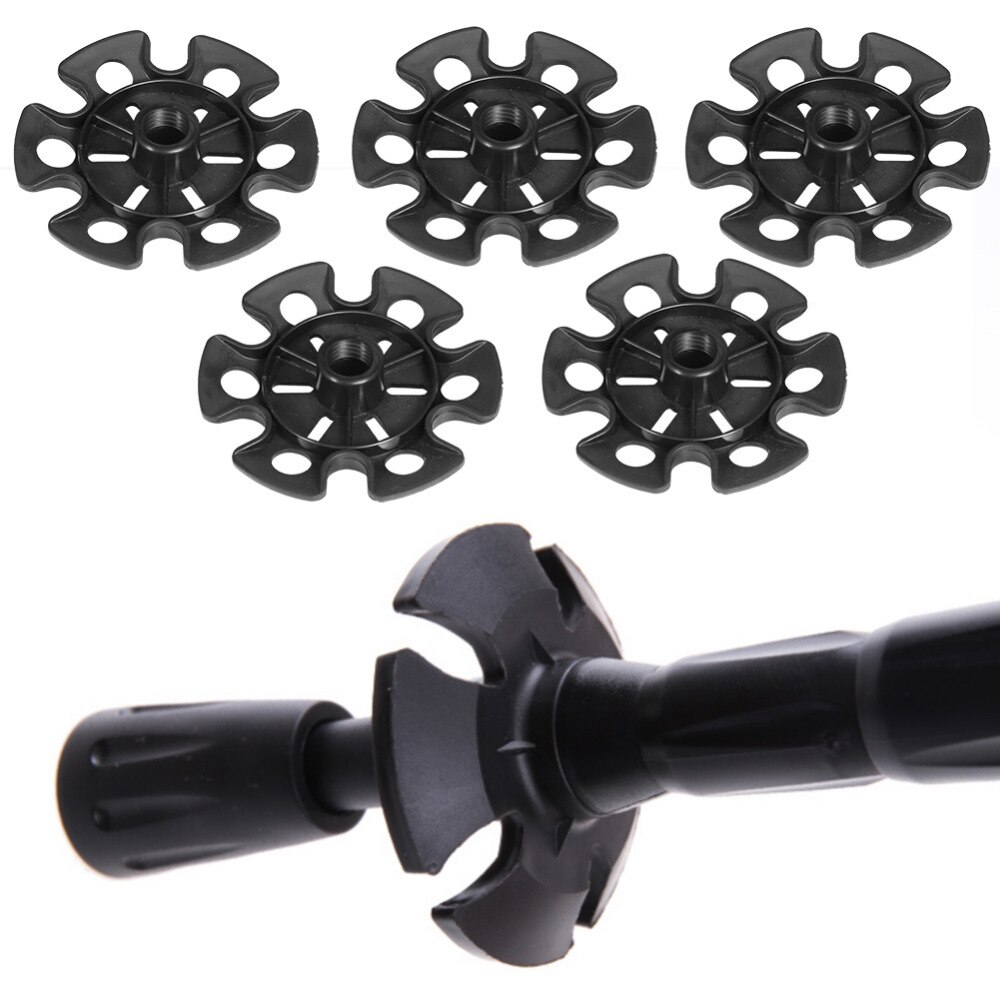 5PCS Climbing Trekking Pole Tips Snow Flake Mud Ski Basket Nordic Walking Stick Basket Cap Guard Replacement Hiking Accessory