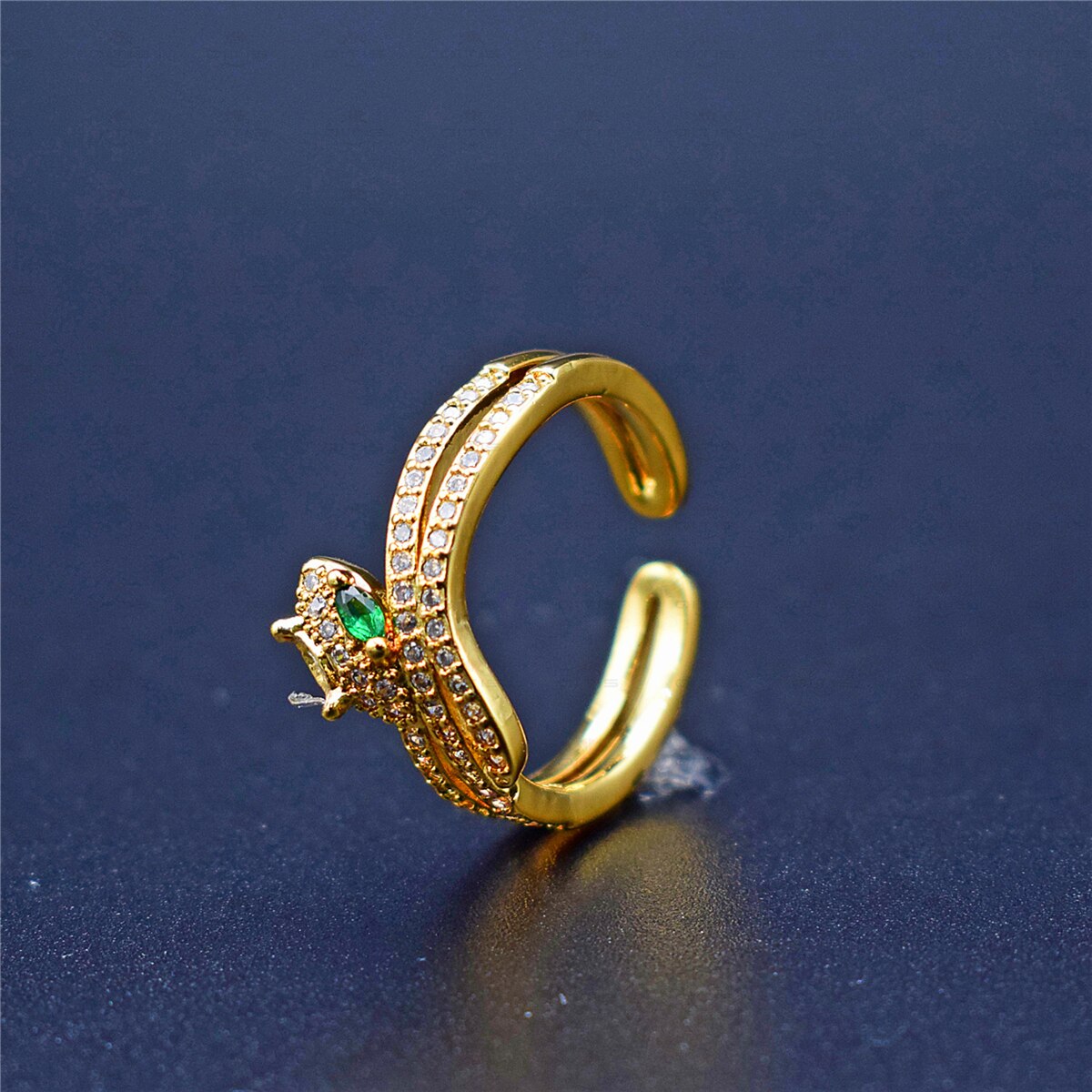 Anillo De Serpiente De arcoíris para mujer, sortija De oro pavé De arcoíris AAA, Anillo De circón cúbico, Anillo joya De Serpiente dorado