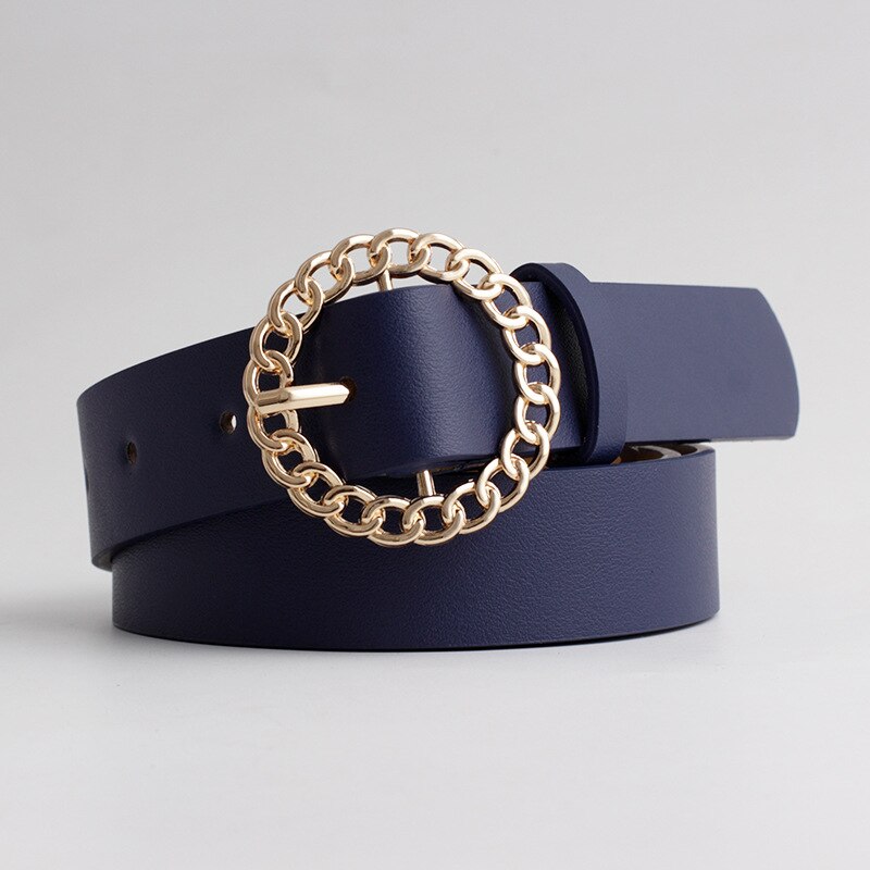 ¡Novedad de ! Cinturón con hebilla redonda para mujer, decoración informal, cinturón para mujer