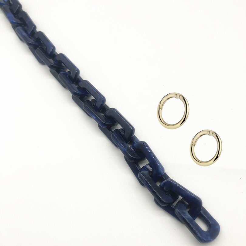 Correa para bolso de mano de resina acrílica de 60m, cadenas doradas para bolso de mujer, accesorios de bolsas de plástico, fácil de combinar: Navy Blue