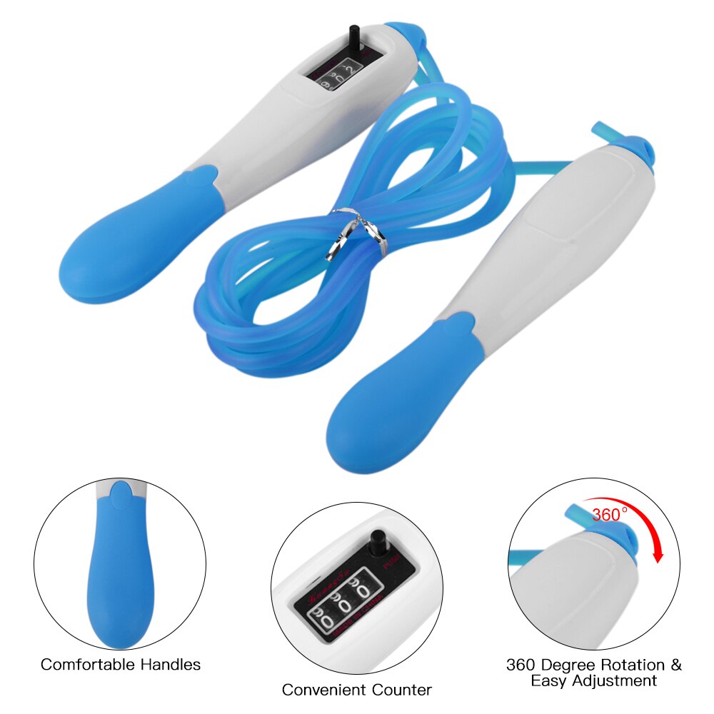 Cuerda de salto ajustable de 9,8 pies con cuerda de saltar del contador para la cuerda de gimnasia entrenamiento casera equipo de Fitness conteo cuerda de saltar