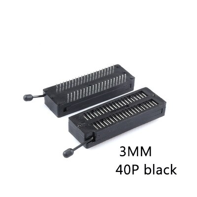 Conector Universal ZIF de prueba de circuito integrado, DIP14/16/18/20/24/28/32/40P, 2,54mm: 40P 3mm black