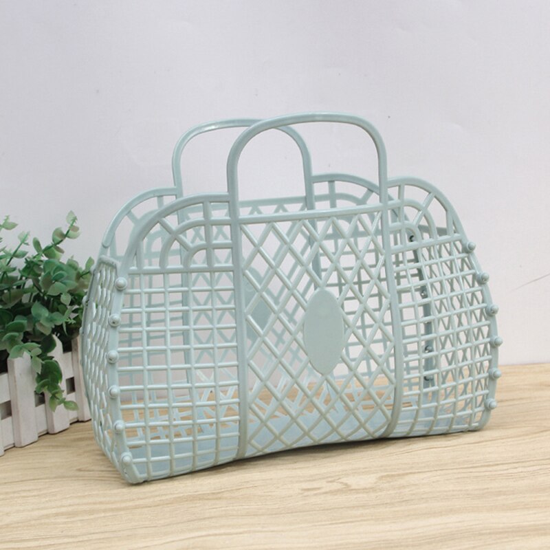 1pcs Bathroom Laundry Basket Foldable Mesh Portable Plastic Bathroom Laundry Basket Assemble the Wash Basket
