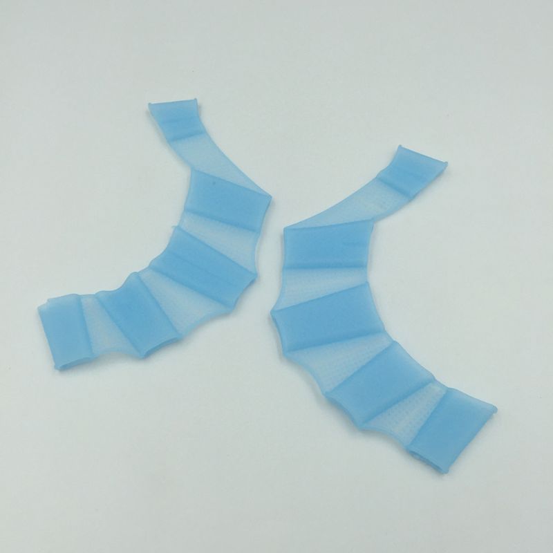 2 paar zachte siliconen zwemuitrusting, peddelvinnen, vingers, handpalm, zwemvliezen, trainingshandschoenen, waterbestendige zwemvliezen