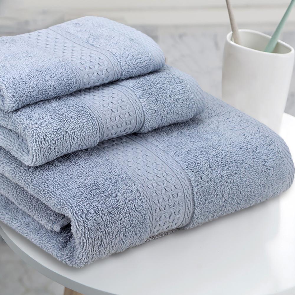 Conjunto de 3 uds. De toallas de baño de algodón suave para adultos, toalla absorbente de felpa de lujo, Sábana de baño playa rostro, toallas básicas para mujer JWYYJ43