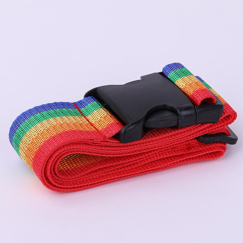 Luggage Strap Cross Strap Packing Adjustable Travel Suitcase PP Strap Luggage Belts Travel Luggage Strap: rainbow