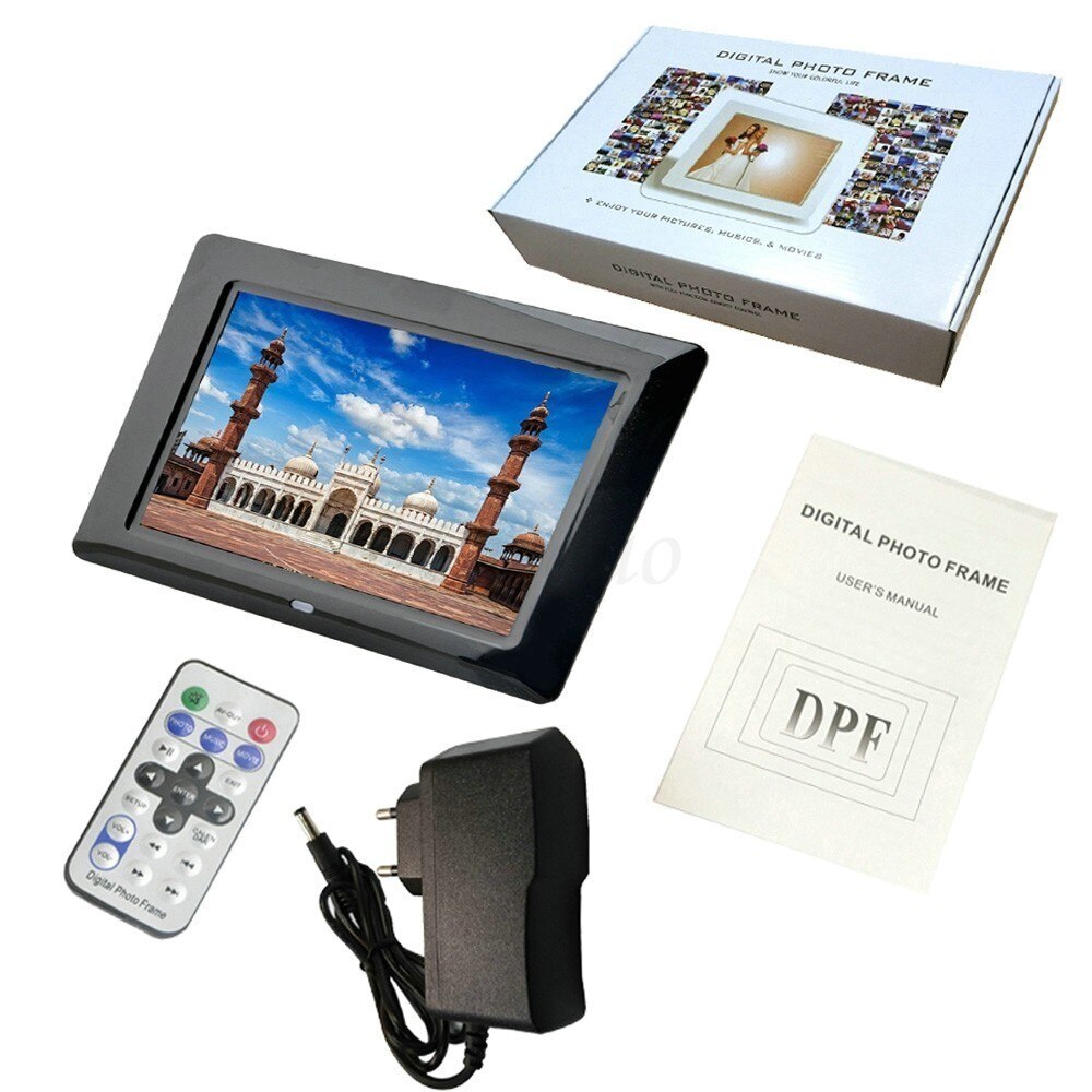 7 zoll Digitaler Bilderrahmen LED-hintergrundbeleuchtung hoch-Definition 800X480 Elektronische Album Bild Musik Video Porta Retrato Digital