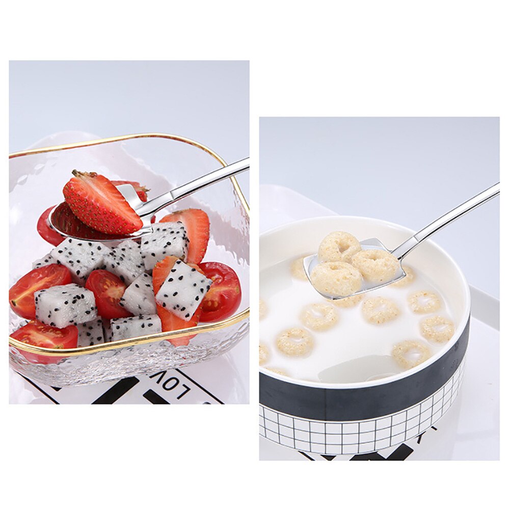 Anti-Rust Stainless Steel Iron Shovel Spoon Coffee Ice Cream Spoon Engineering Shovel Retro Square Head Spoon Kitchen Gadget