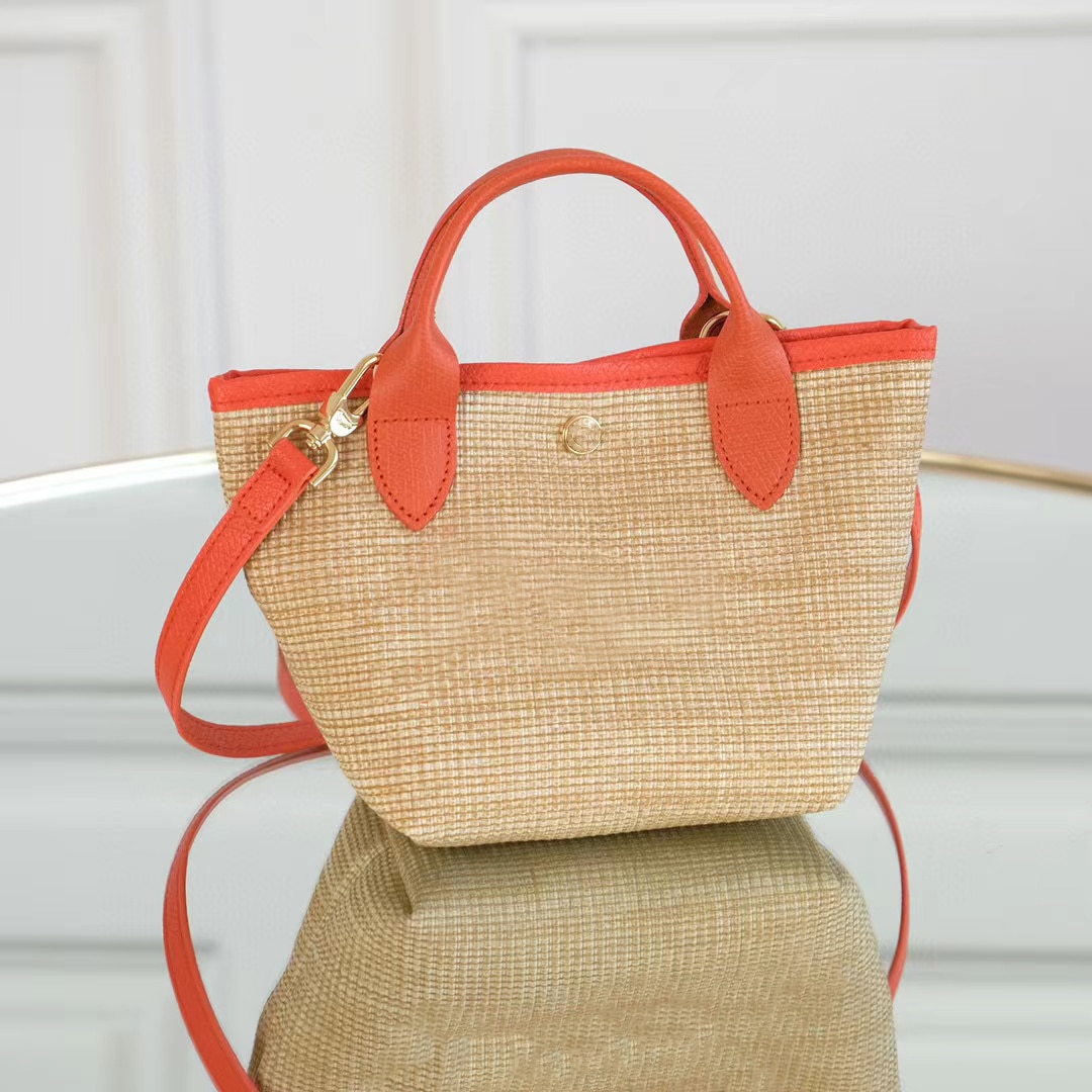 Vrouwen Casual Schoudertassen Mode Stro Tas Vrouwen Draagtas Voor Summer Beach Bag Voor vrouwen: Orange