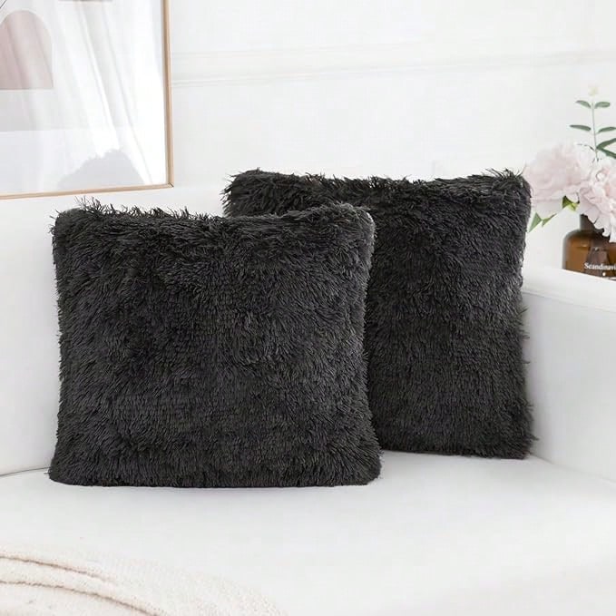 IKEA 2 Kissenbezüge Schwarz Weiß Kissen Bezüge Kunstfell In Hemelingen