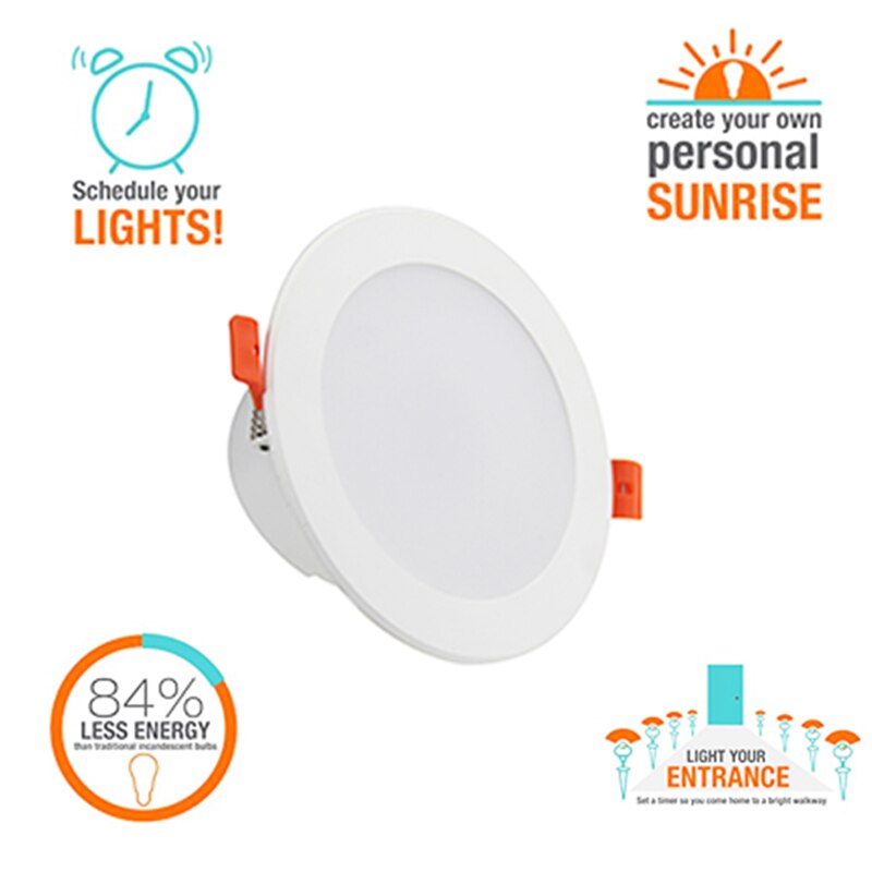 4 Inch Multicolor Volledige Functie Led Smart Downlight Ronde Plafond Inbouwspot Licht 10W Wifi Controle Fk-Dl101-Rgbw Licht