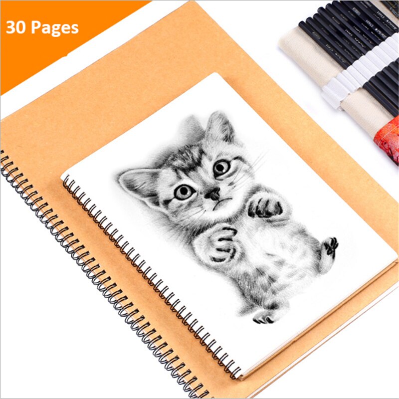16K Kraft Cover Sketchbook Diary for Drawing Painting Graffiti Sketch Paper Memo Pad Notebook Office School Supplies