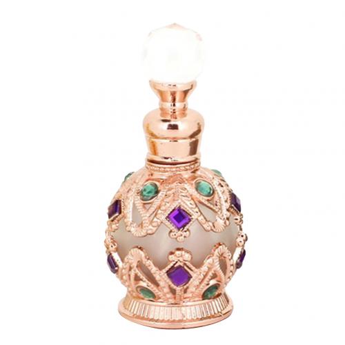 15ml vintage stil dubai aromaterapi eterisk olja parfym lagring tom flaskbehållare: Rosa guld