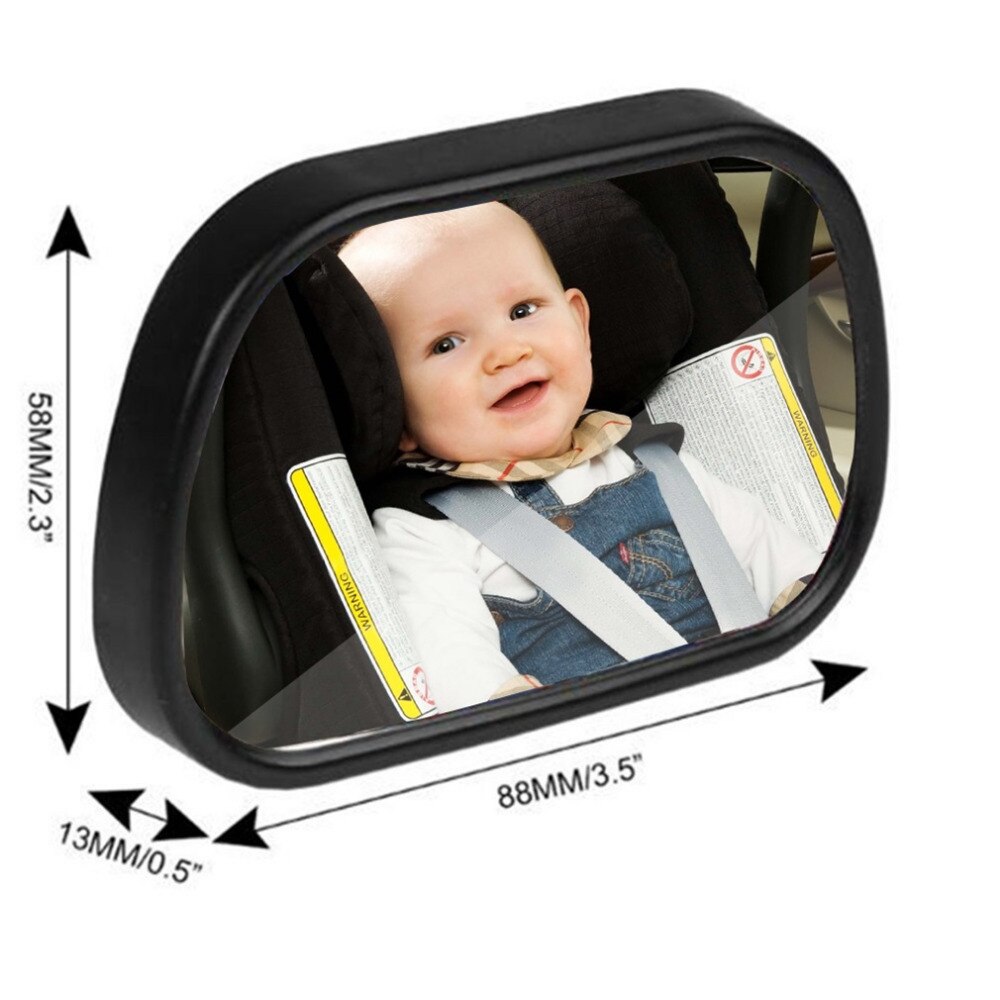 Miniespejo de seguridad para asiento trasero de coche, ajustable, convexo, Monitor para Bebés, Estilismo para coche, 2 en 1