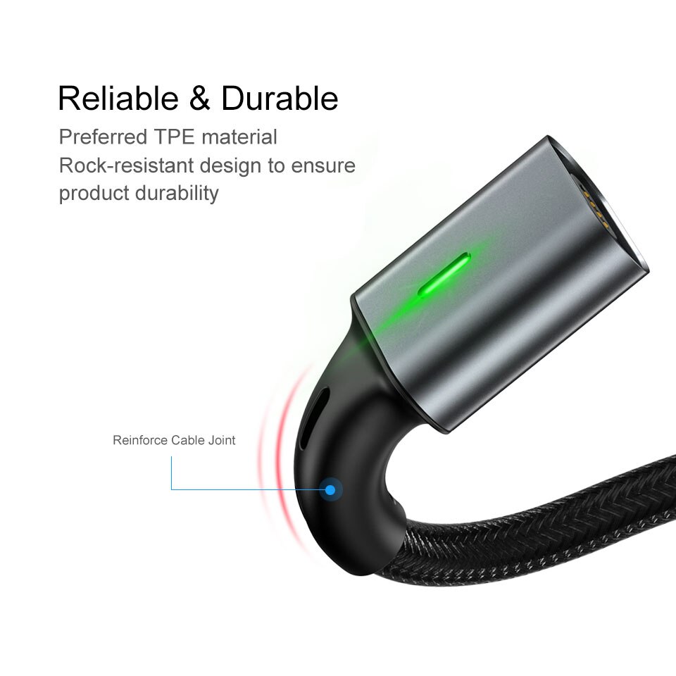 Qc 3.0 3A Magnetische Snelle Usb Type C Data Sync Charger Kabel Voor Chuwi Hi9 Pro , Hi10 Plus, vi10 Plus ,Hi10 Pro, Vi8 Plus, Hi8 Pro