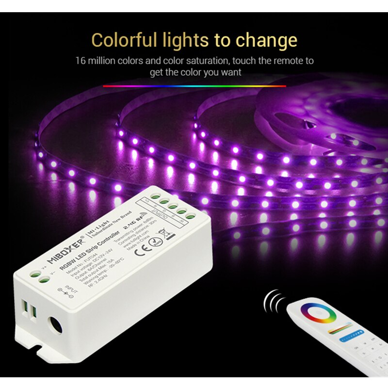 Miboxer FUT045 RF DC12-24V RGB+CCT LED Strip Controller Smart LED Control System 2.4GHZ Wireless Remote/APP control