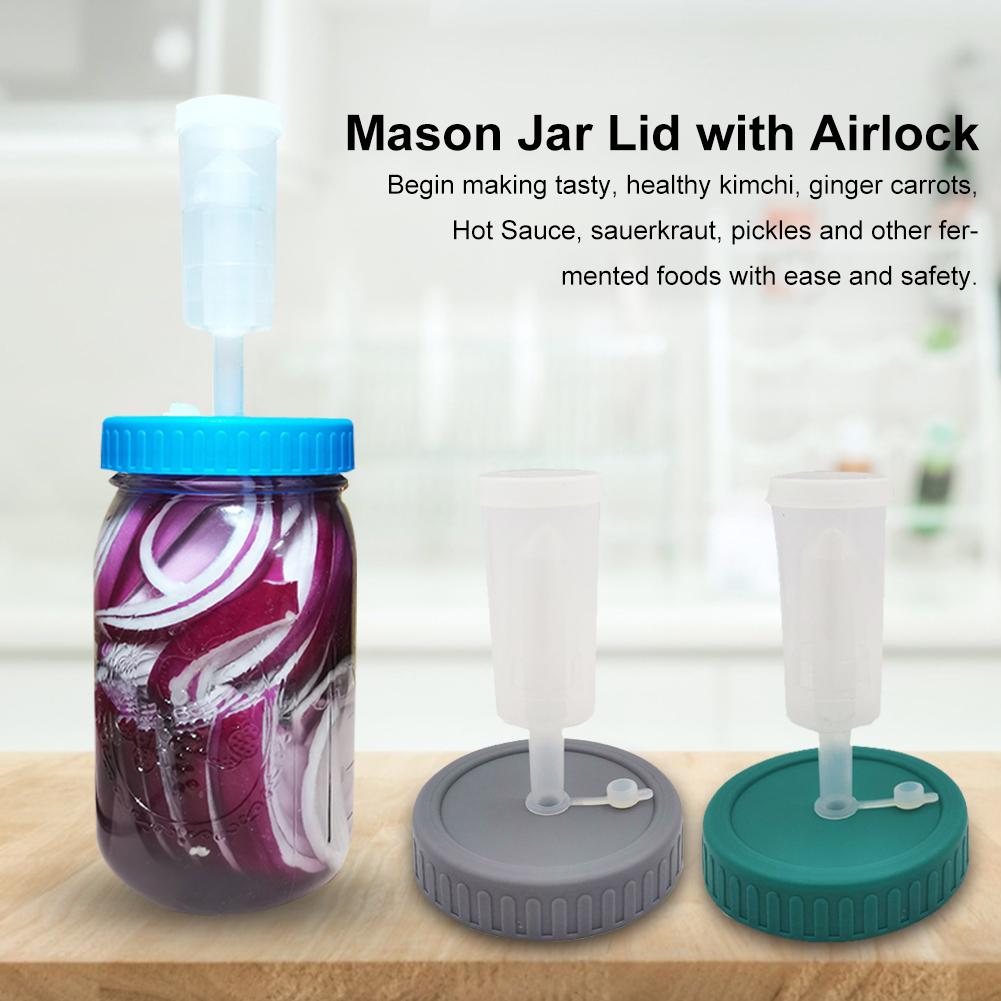 Multiple Purposes Mason Jar Fermentation Lid Premium Mason Jar Fermenting Lid Fermentation Kit For Wide Mouth Jars
