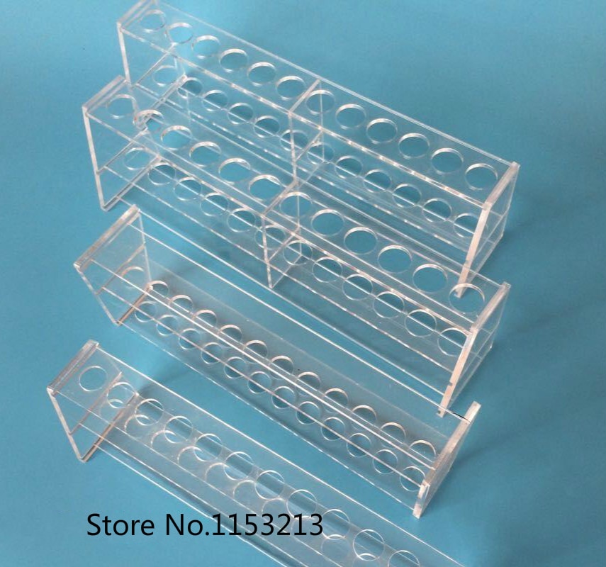 25ml*12-Holes organic glass Colorimetric tube rack 12 vents rectangle transparent Plexiglass Centrifuge test tube rack dia 21mm